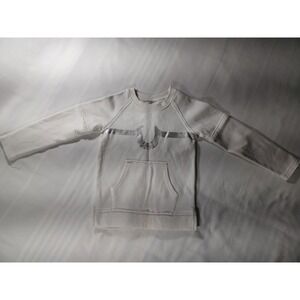 True Religion Sweatshirt Kids 6 White Silver Horseshoe Logo Kangaroo Pocket